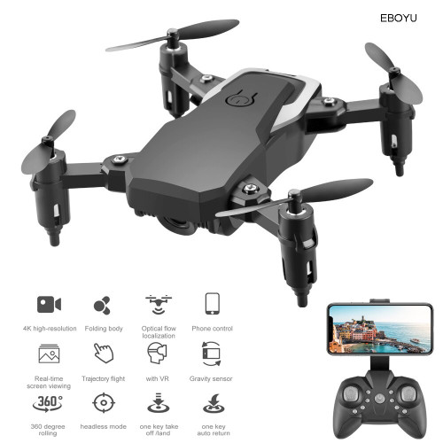 LF606 Wifi FPV Foldable RC Drone with 4K HD Camera Follow Altitude Hold 3D Flips Headless RC Helicopter Mini Aircraft Kid's Toys